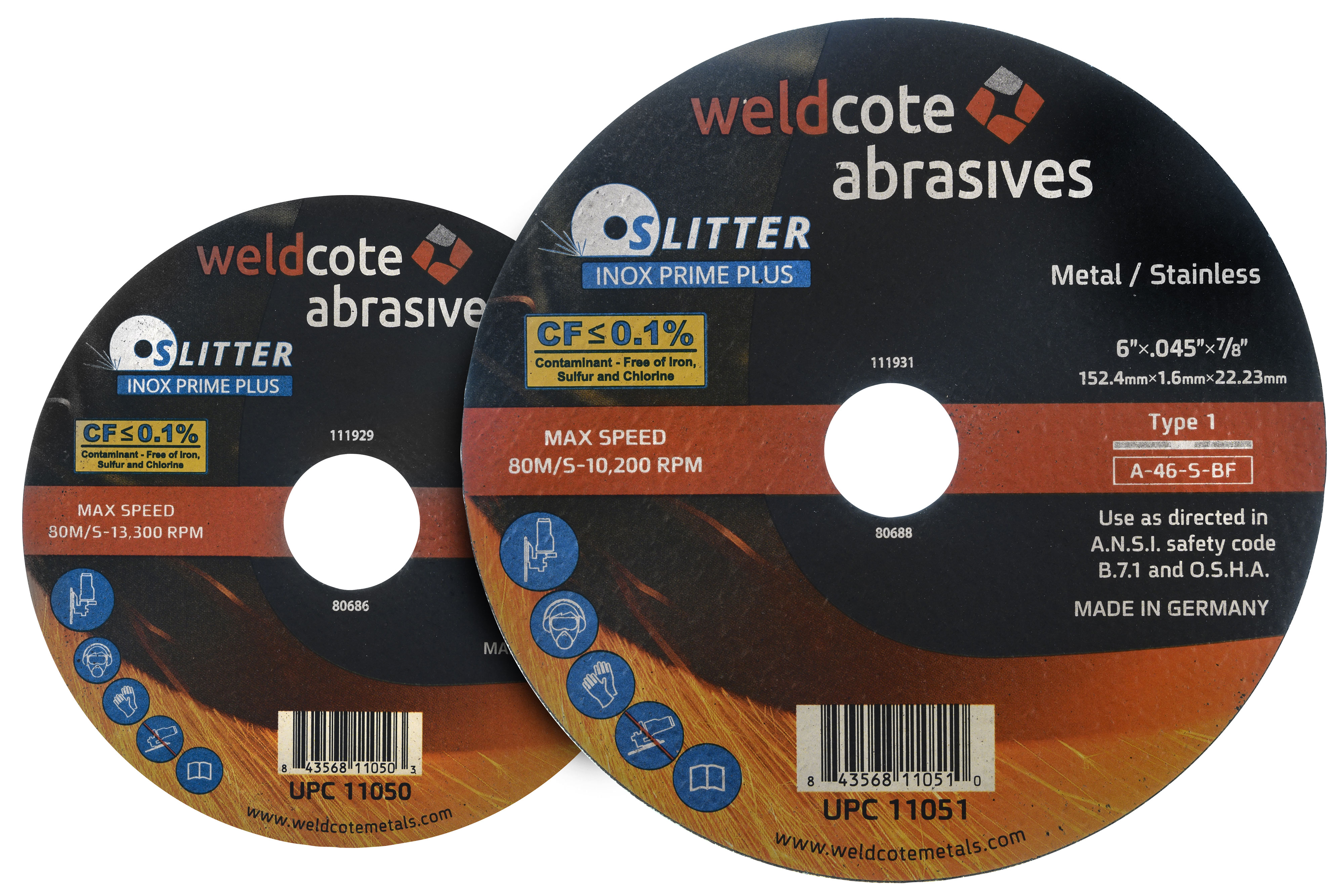 right angle grinder wheels, cutting slitter inox prime plus resin