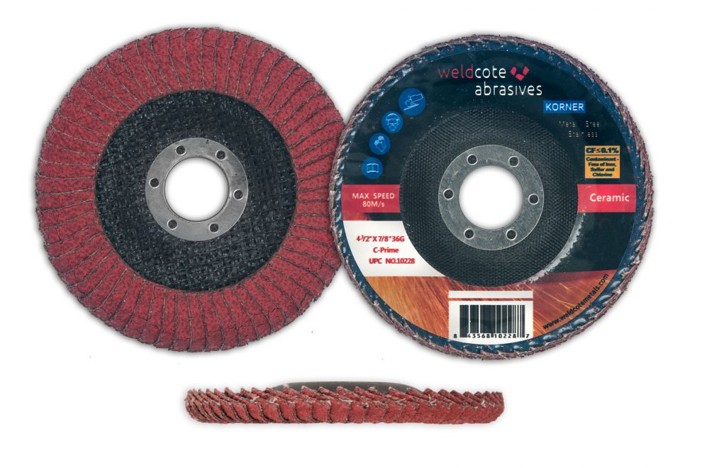 U.S.-Made Korner Premium Flap Discs Available in Zirconia and Ceramic from Weldcote